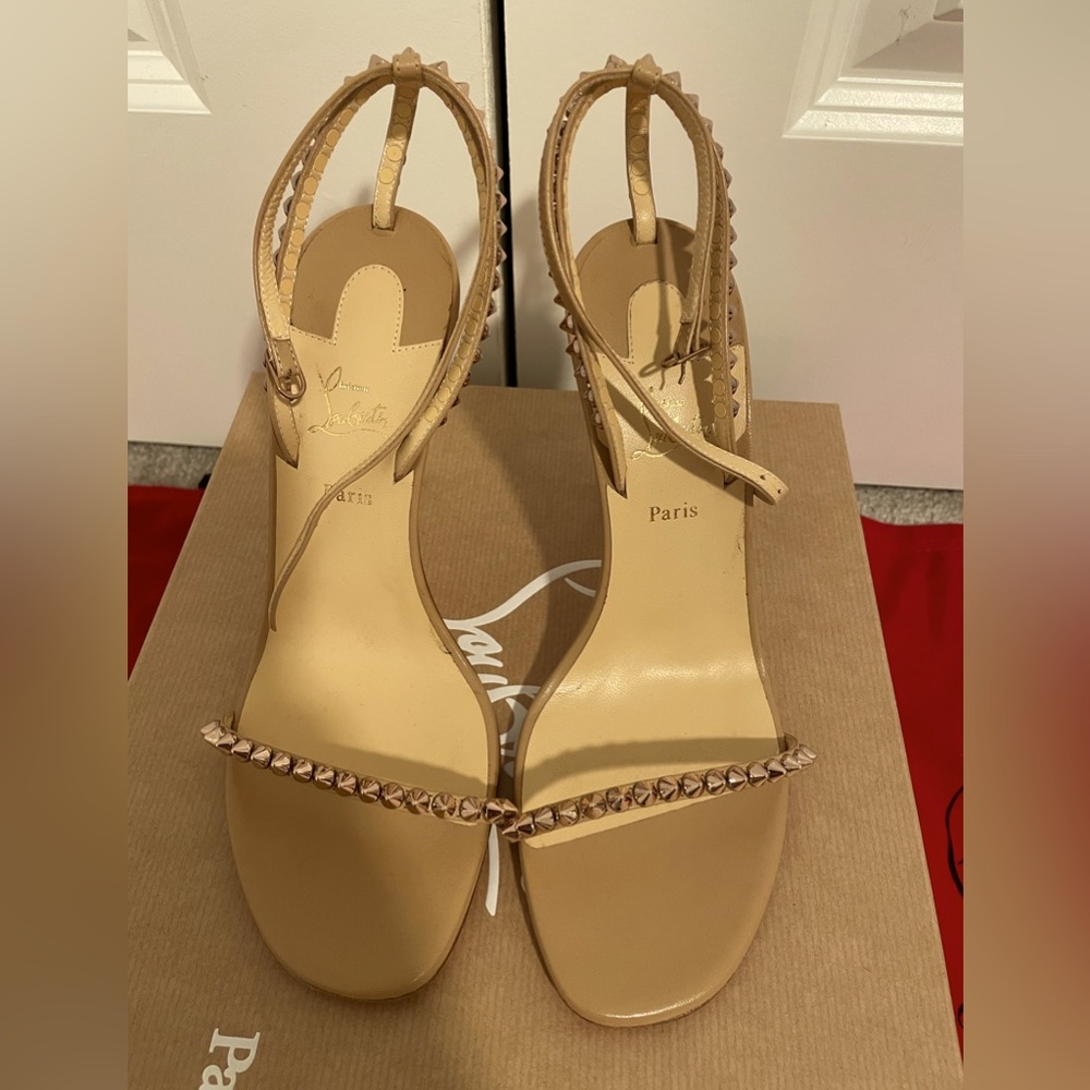 Christian Louboutin So Me Nude Sandals sz 38